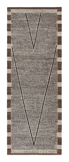 Rug & Kilim’s Extra-Long Runner Rug in Beige-Brown with Stripes and Striae