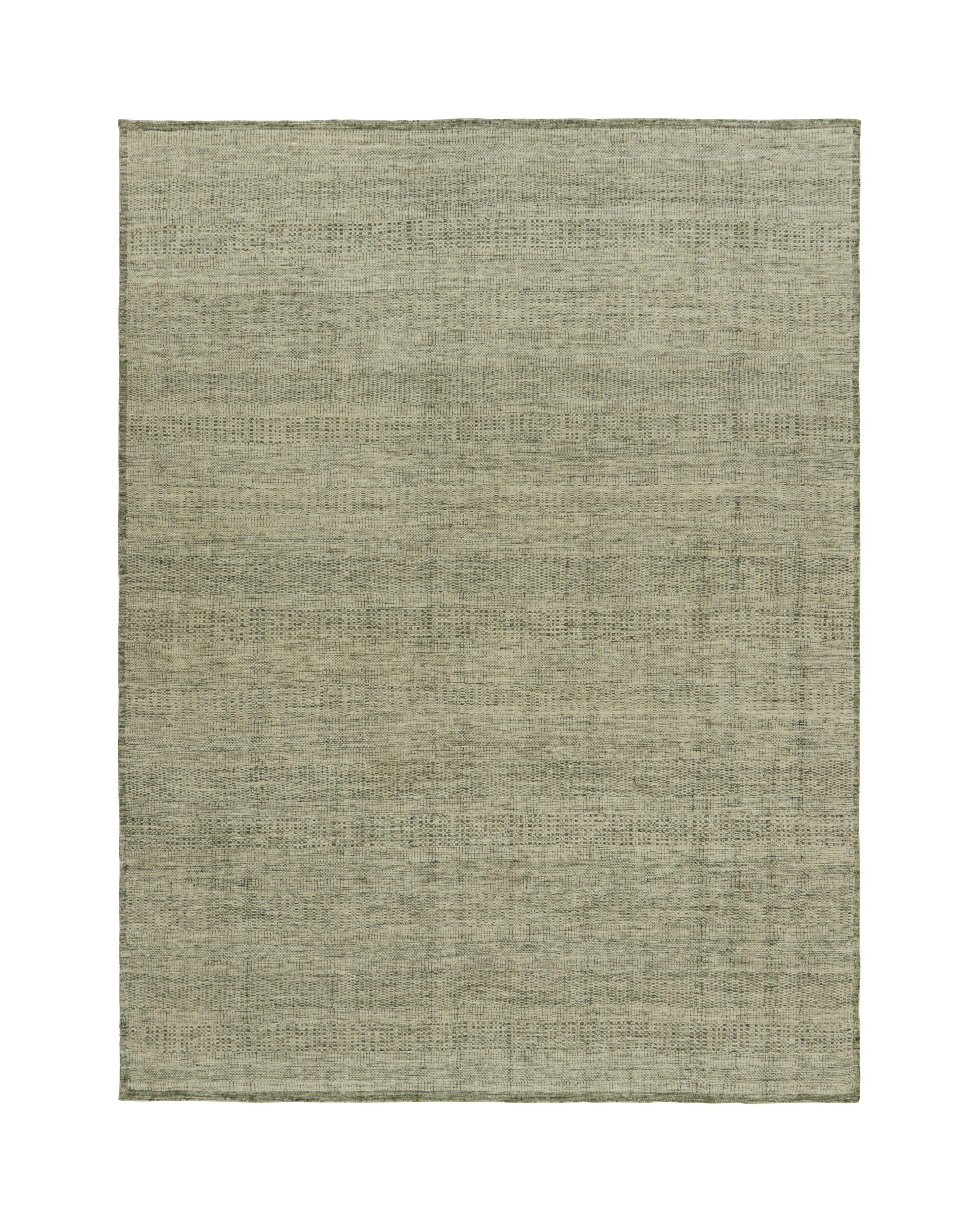 Rug & Kilim's Contemporary Textural Rug in Grün- und Weißtönen