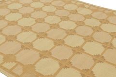 Rug & Kilim’s Scandinavian Style Rug in Peach and Beige-Brown Geometric Pattern