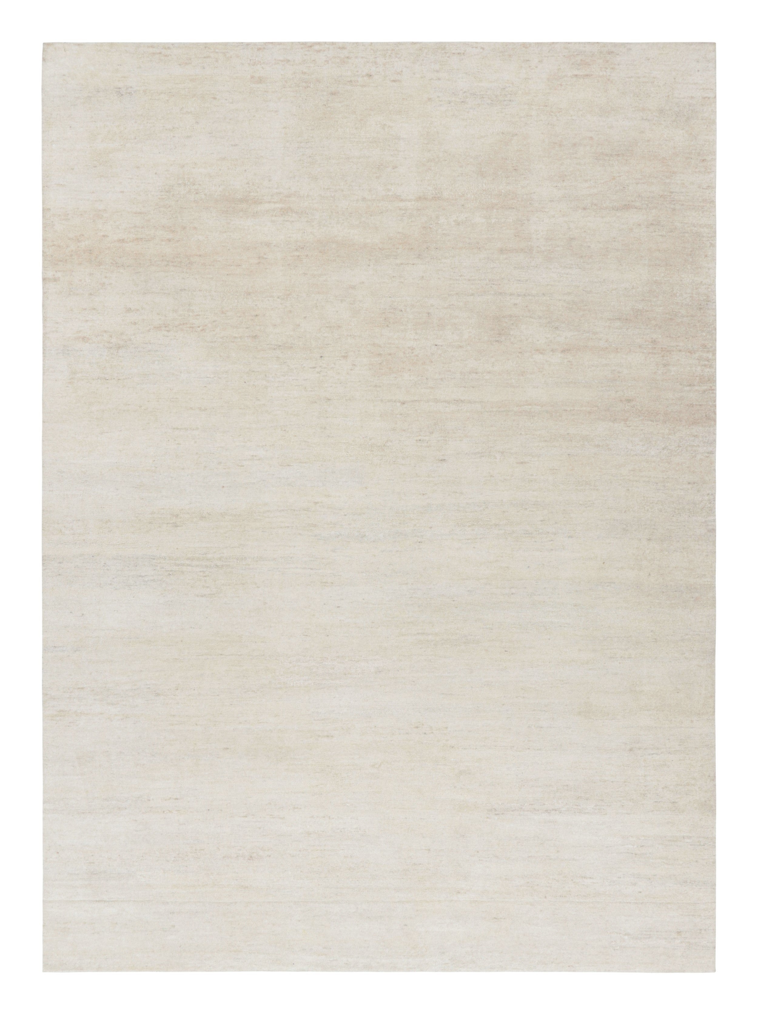Rug & Kilim - Tappeto moderno con texture in tinta unita crema