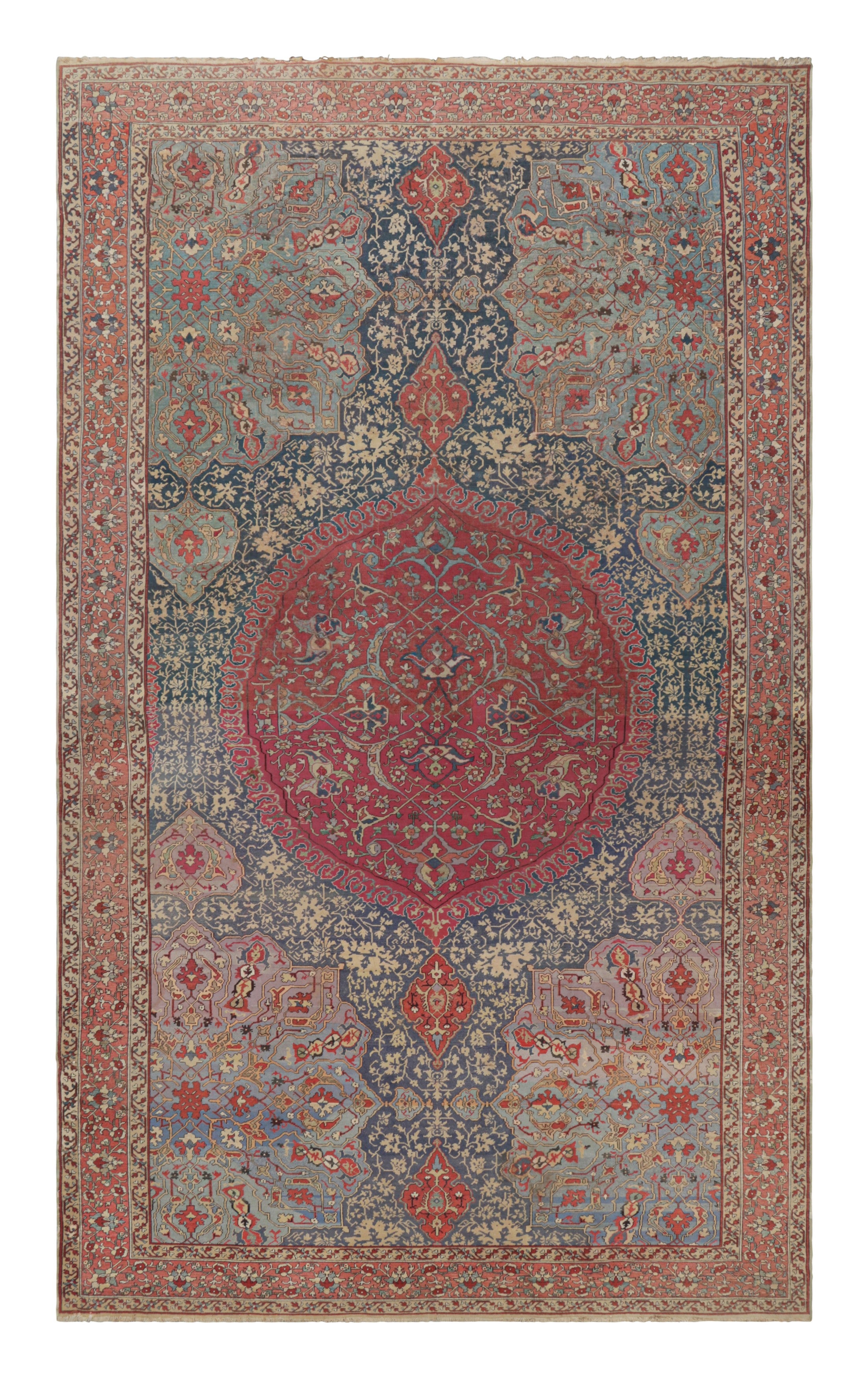 17th Century Oversized Antique Oushak Rug with Floral Medallion - Rug & Kilim