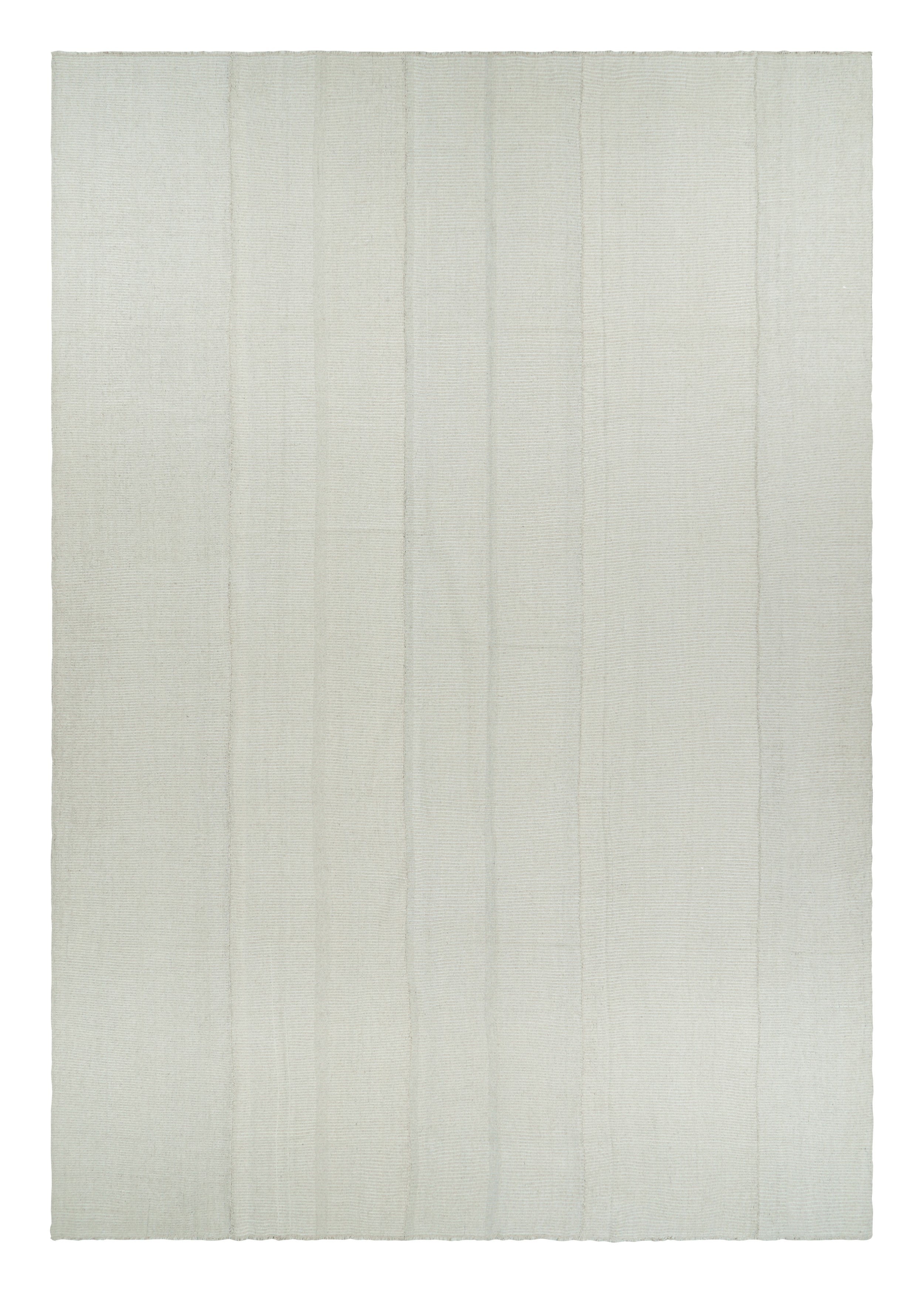 Rug & Kilim's Oversized Contemporary Kilim in Beige and Blue Textural Stripes