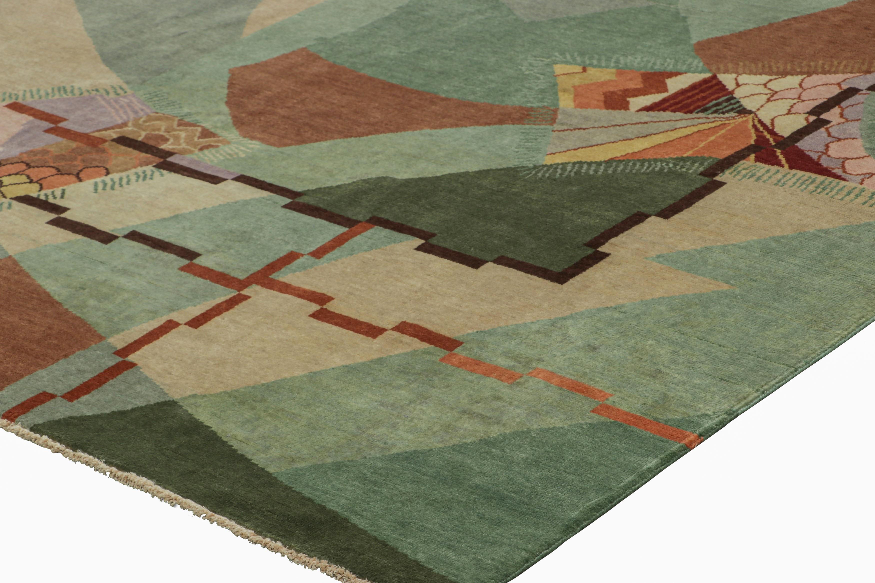 Rug & Kilim: tappeto cinese in stile Art Deco con audaci motivi geometrici policromi In condizioni Nuovo in vendita a Long Island City, NY