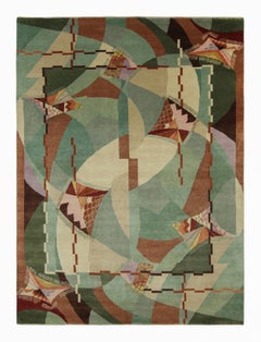 Rug & Kilim's Chinese Art Deco Style Rug in Bold Polychrome Geometric Patterns
