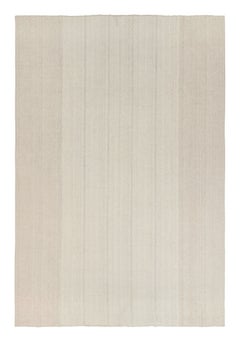 Kilim contemporain surdimensionné de Rug & Kilim avec des rayures texturées beige et crème