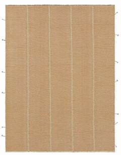 Rug & Kilim's Contemporary Kilim in Textural Orange and White Stripes (Kilim contemporain à rayures orange et blanches)