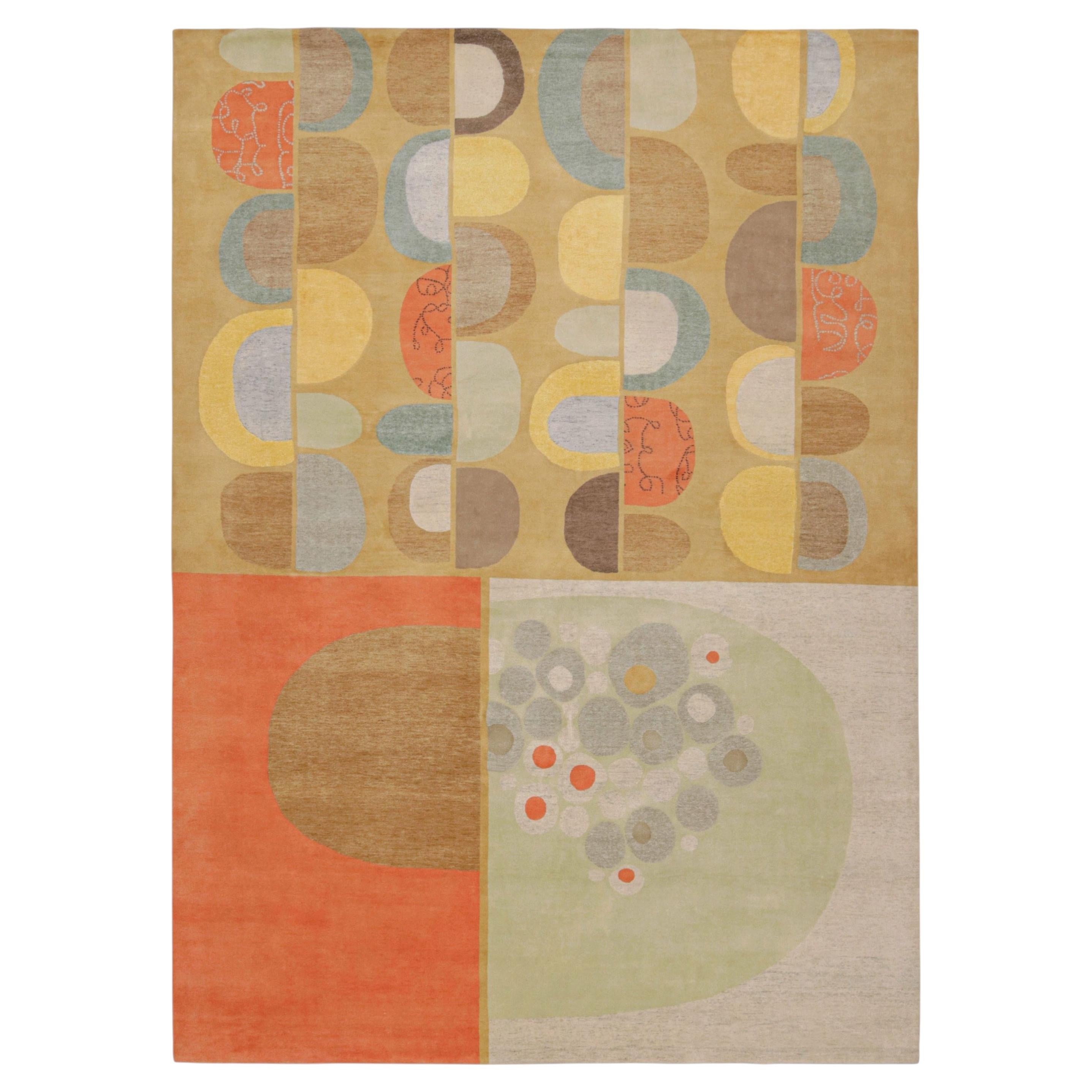 Rug & Kilim x Jenn Ski Mid-Century Modern Style Rug with Geometric Patterns For Sale