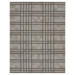 Rug & Kilim’s Scandinavian Style Rug with Geometric Patterns in Tones of Brown