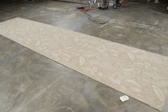 Rug & Kilim’s Tudor Style Extra-Long Runner Rug in Cream with Floral Patterns