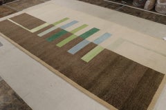 Rug & Kilim's Modern Bauhaus Geometric Beige Brown Blue, Green Wool Custom Rug
