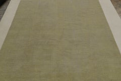 Rug & Kilim’s Contemporary Rug in Chartreuse Green with Subtle Stripes