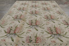 Rug & Kilim’s Tudor Style Rug in White and Cream with Floral Patterns