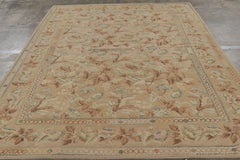 Rug & Kilim’s Aubusson Style Rug in Beige-Brown with Blue and Pink Florals