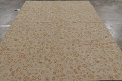 Rug & Kilim’s Tudor Style Rug in Cream with Beige-Brown Floral Patterns