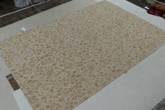 Rug & Kilim’s European Tudor style Flat Weave in Gray with Gold Floral Pattern