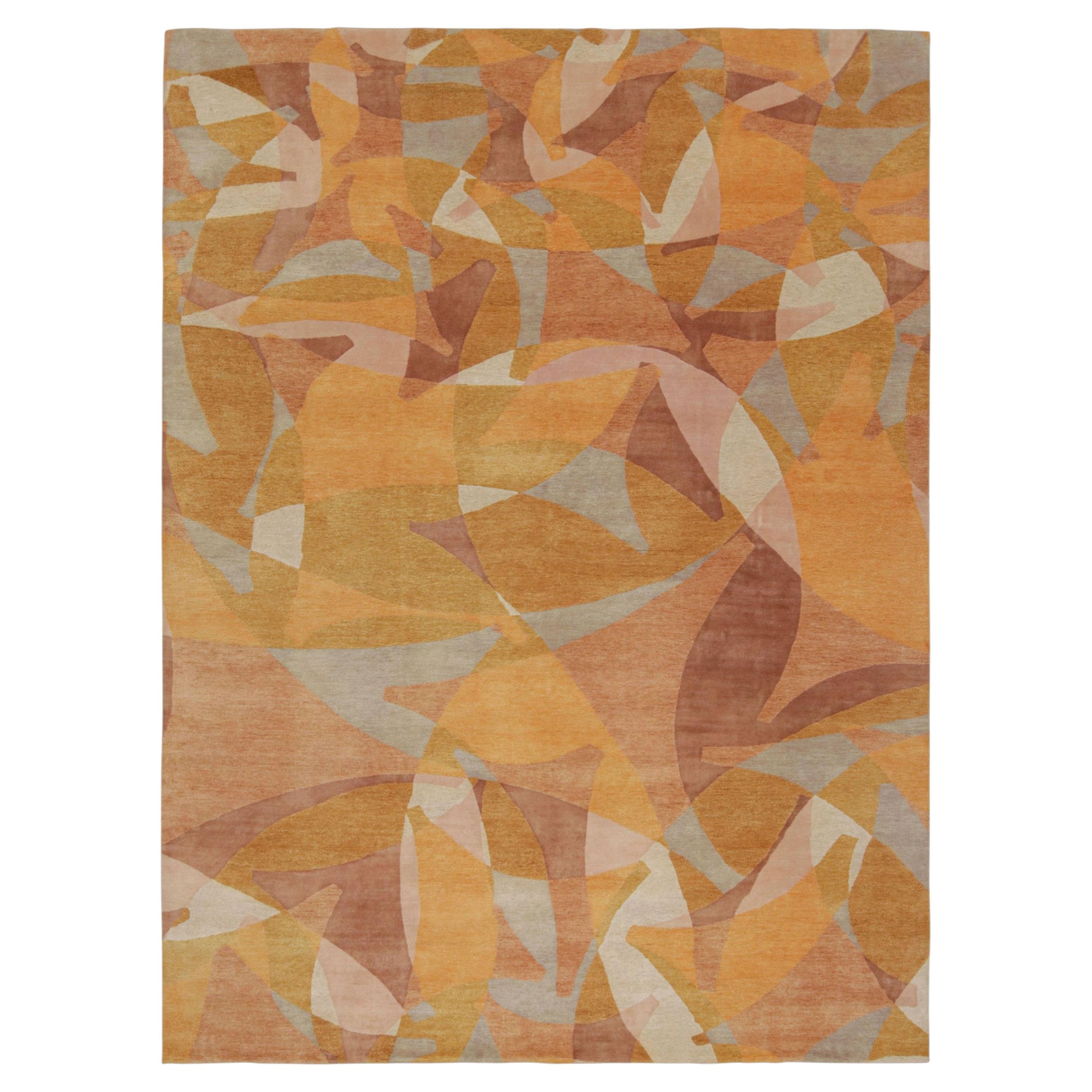 Rug & Kilim’s Mid-Century Modern Style Rug with Geometric Patterns