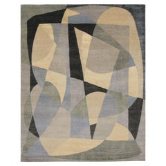 Rug & Kilim’s Mid-Century Modern Style Rug with Gray & Green Geometric Patterns
