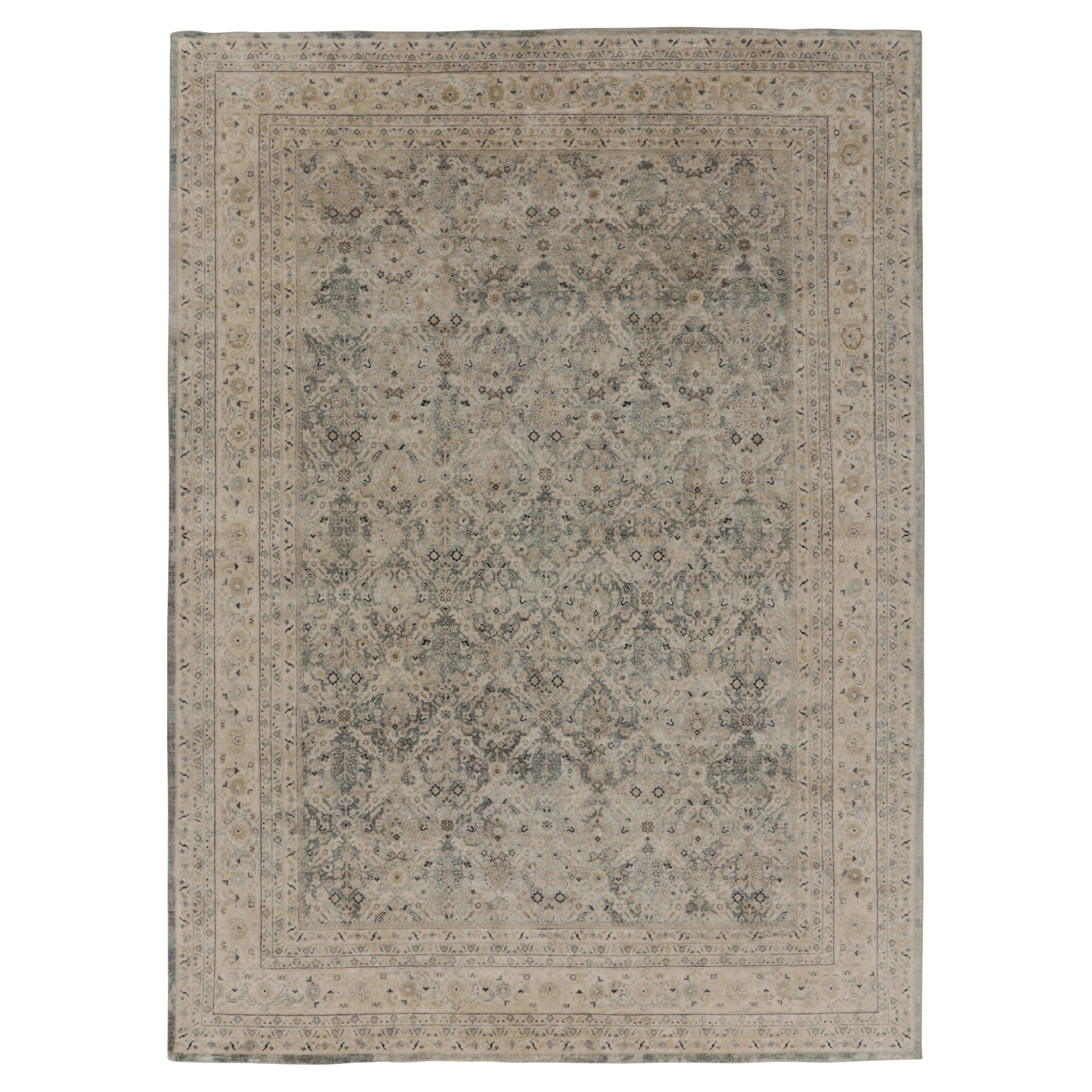 Tappeto Modern Classics di Rug 
Kilim in blu con motivi floreali e geometrici beige