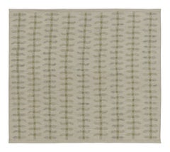Rug & Kilim’s Scandinavian-Inspired Rug, White with Green Minimalist Patterns