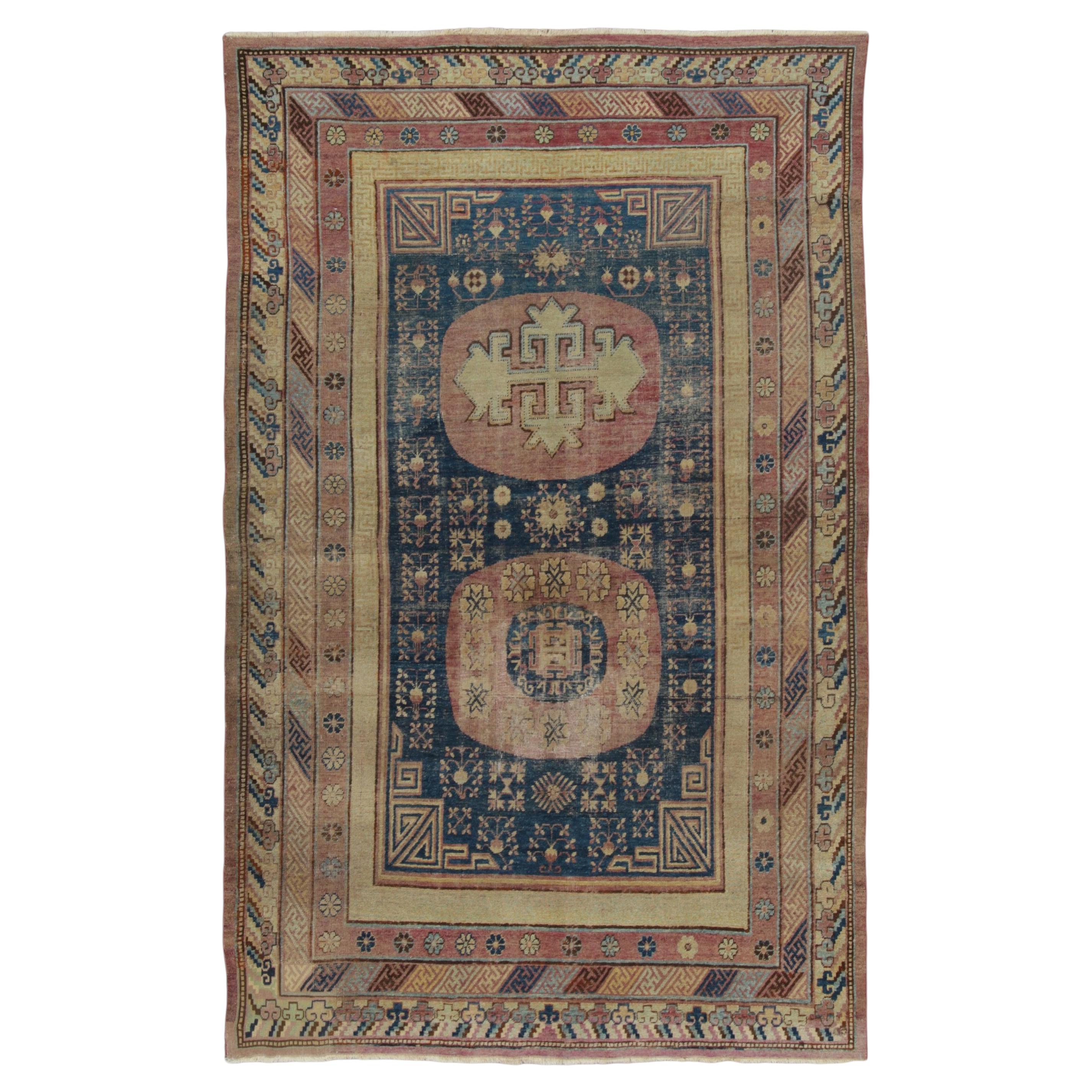 Antique East Turkestan Khotan Wool Rug, 1920–1930 by Rug & Kilim For Sale