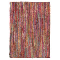 Moderner europäischer, geflochtener, mehrfarbiger Wollteppich von Rug & Kilim, Europa