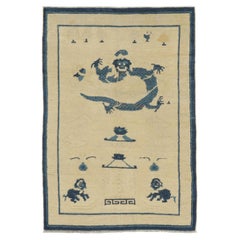 Tapis chinois ancien en laine, signé Rug & Kilim, motifs de dragons, 1920-1929