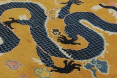 Antique Chinese Ningxia Wool Pillar Runner by Rug & Kilim, Dragon, 1920–1939