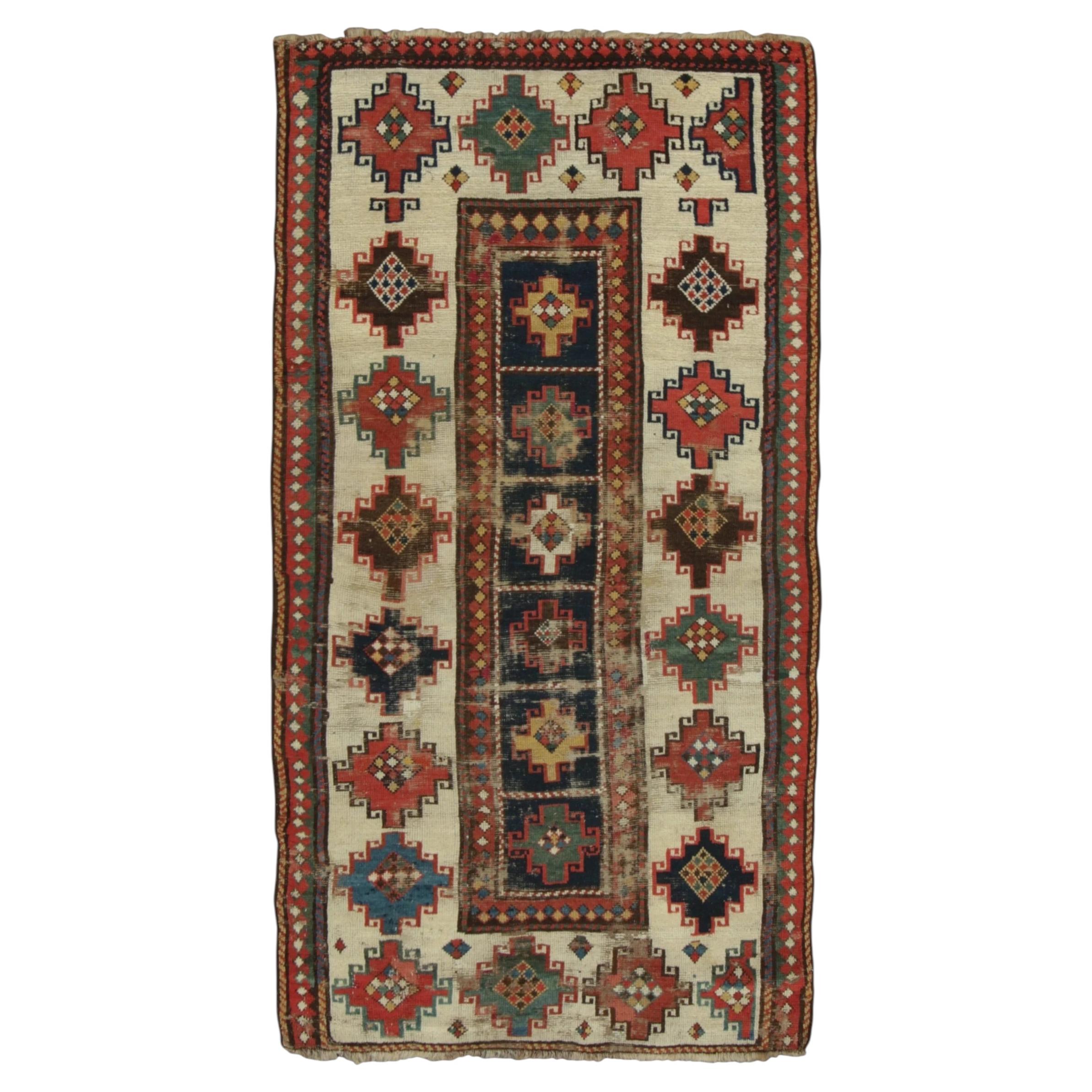 Vintage Turkish Geometric Wool Runner by Rug & Kilim, 1950-1959