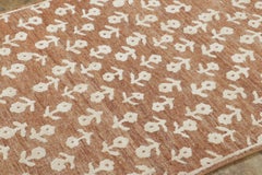 Chemin de table en soie naturelle à motifs floraux imprimés au bloc, de style contemporain, par Rug & Kilim, Inde