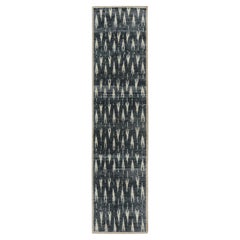 Tapis de table en soie naturelle aux motifs géométriques, imprimé au bloc de façon contemporaine, par Rug & Kilim, Inde