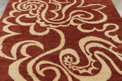 Contemporary Mid-Century Modern Abstract Natural Silk Rug by Rug & Kilim, India