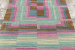 Contemporary Mid-Century Modern Abstract Wool Rug by Rug & Kilim, India
