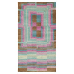 Contemporary Mid-Century Modern Abstract Wool Rug by Rug & Kilim, India
