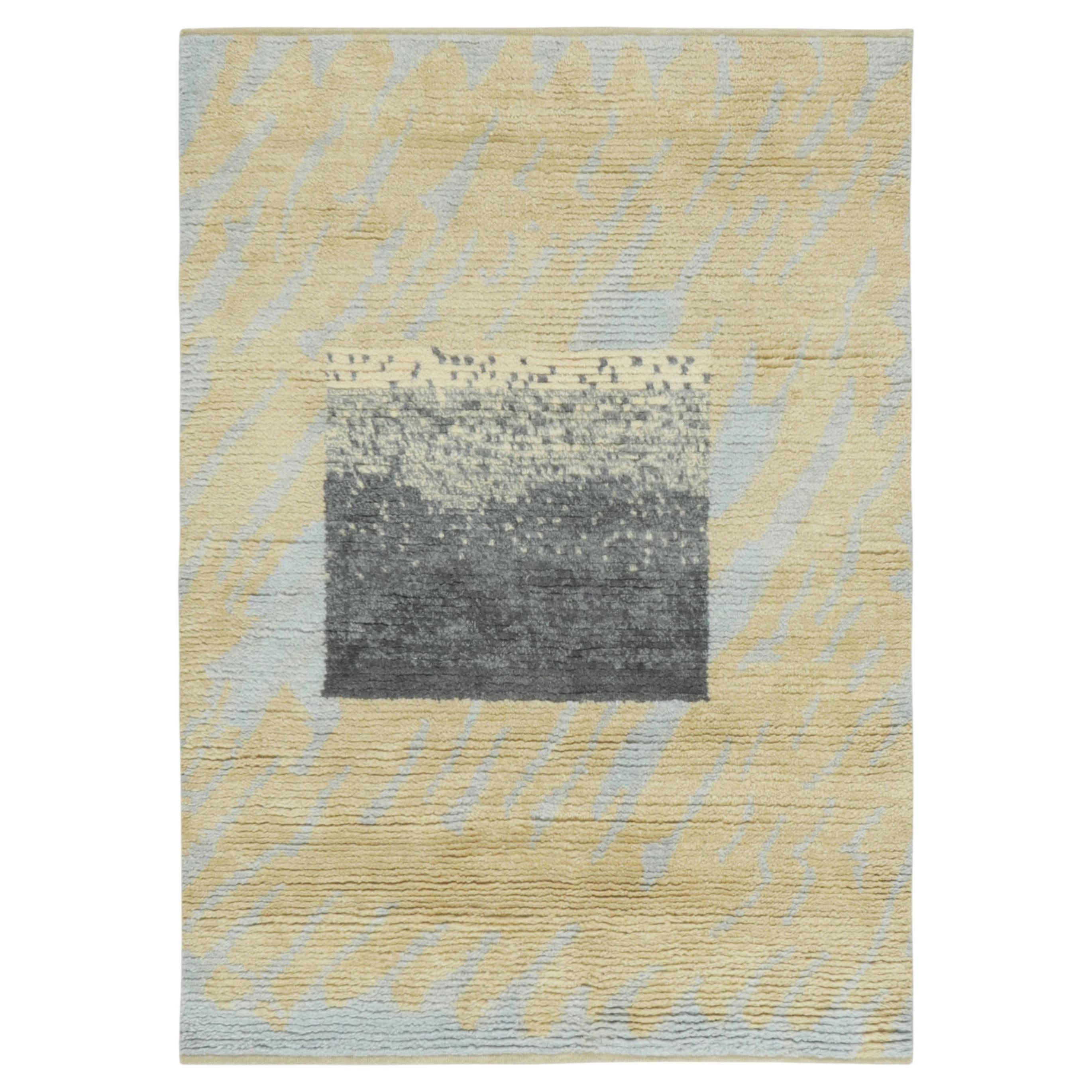 Contemporary Mid-Century Modern Abstract Plush Wool Rug by Rug & Kilim, India