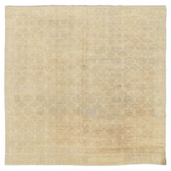 Antique Spanish Square Geometric Wool Rug in Beige, by Rug & Kilim, 1920-1929