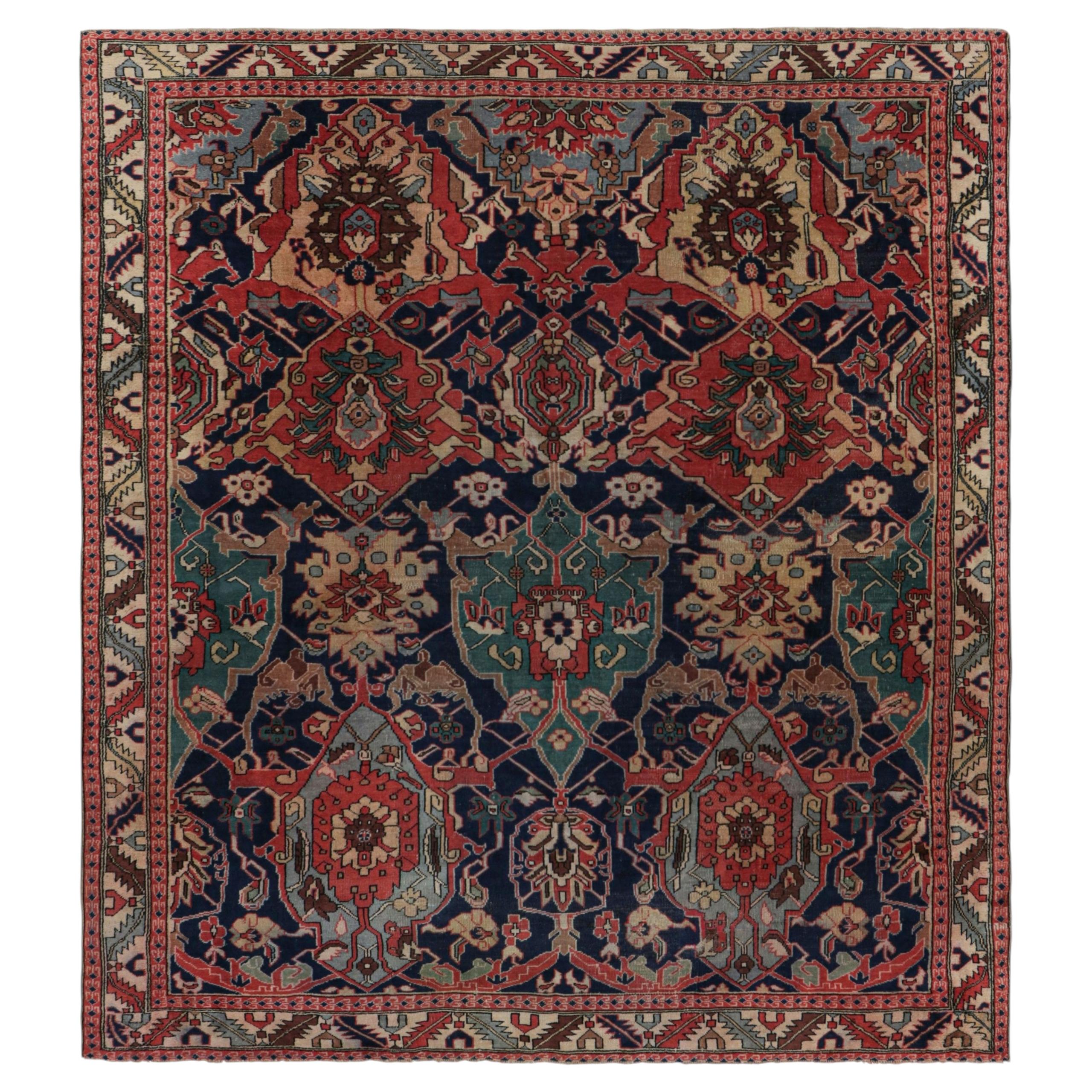 Antique Persian Rug with Medallion & Geometric Floral Patterns, from Rug & Kilim