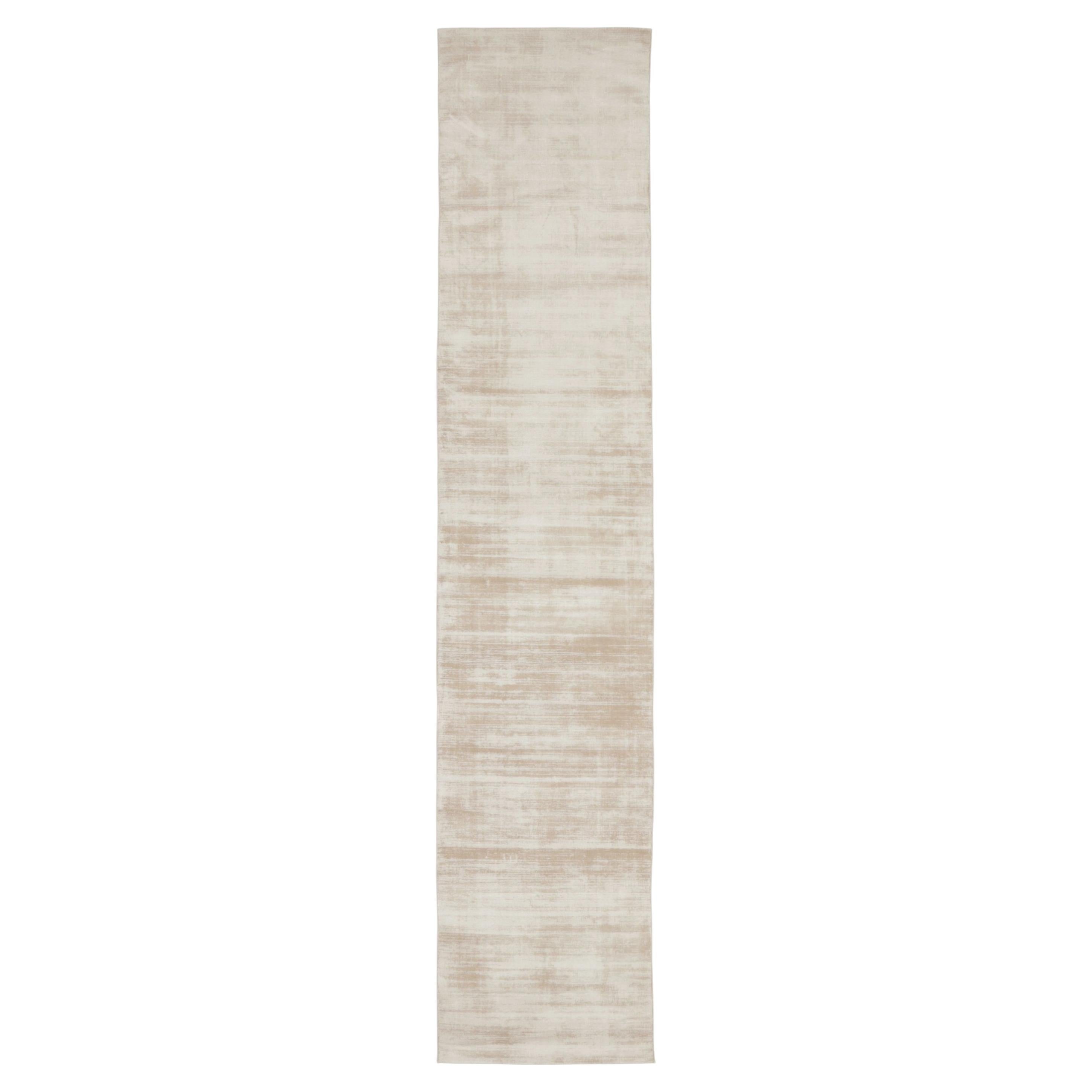 Contemporary Distressed Textural Art Silk Extra Long Runner by Rug &Kilim, India