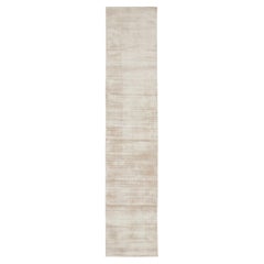 Contemporary Distressed Textural Art Silk Extra Long Runner by Rug &Kilim, India