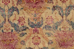 Alfombra de seda natural con diseño floral de estilo transicional contemporáneo, de Rug & Kilim, India