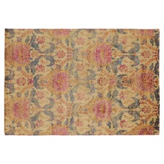 Alfombra de seda natural con diseño floral de estilo transicional contemporáneo, de Rug & Kilim, India