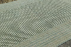 Antique Persian Saraband Rug Intricate Boteh Grid in Green Hues - Rug & Kilim