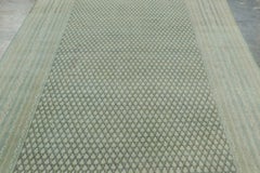 Antique Persian Saraband Rug Intricate Boteh Grid in Green Hues - Rug & Kilim
