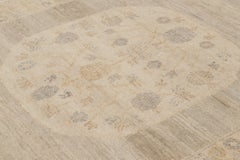 Modern Classics Khotan Style Medallion Natural Silk Rug by Rug & Kilim