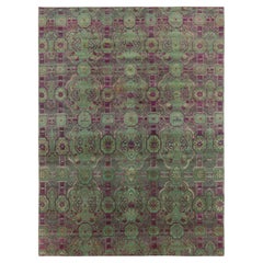 Contemporary European Style Floral Wool & Natural Silk Rug by Rug & Kilim
