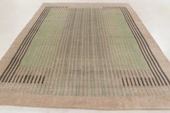 Contemporary Art Deco Style Geometric Mint Green Wool Rug by Rug & Kilim, India