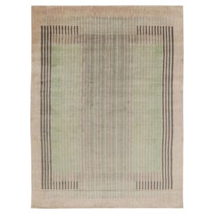 Contemporary Art Deco Style Geometric Mint Green Wool Rug by Rug & Kilim, India