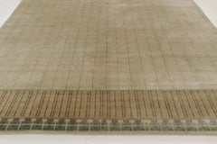 Geometrischer beiger Wollteppich im zeitgenössischen Art-déco-Stil von Rug & Kilim, Indien