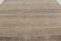 Contemporary Oversized Textural Wool & Silk Striped Rug by Rug & Kilim, India