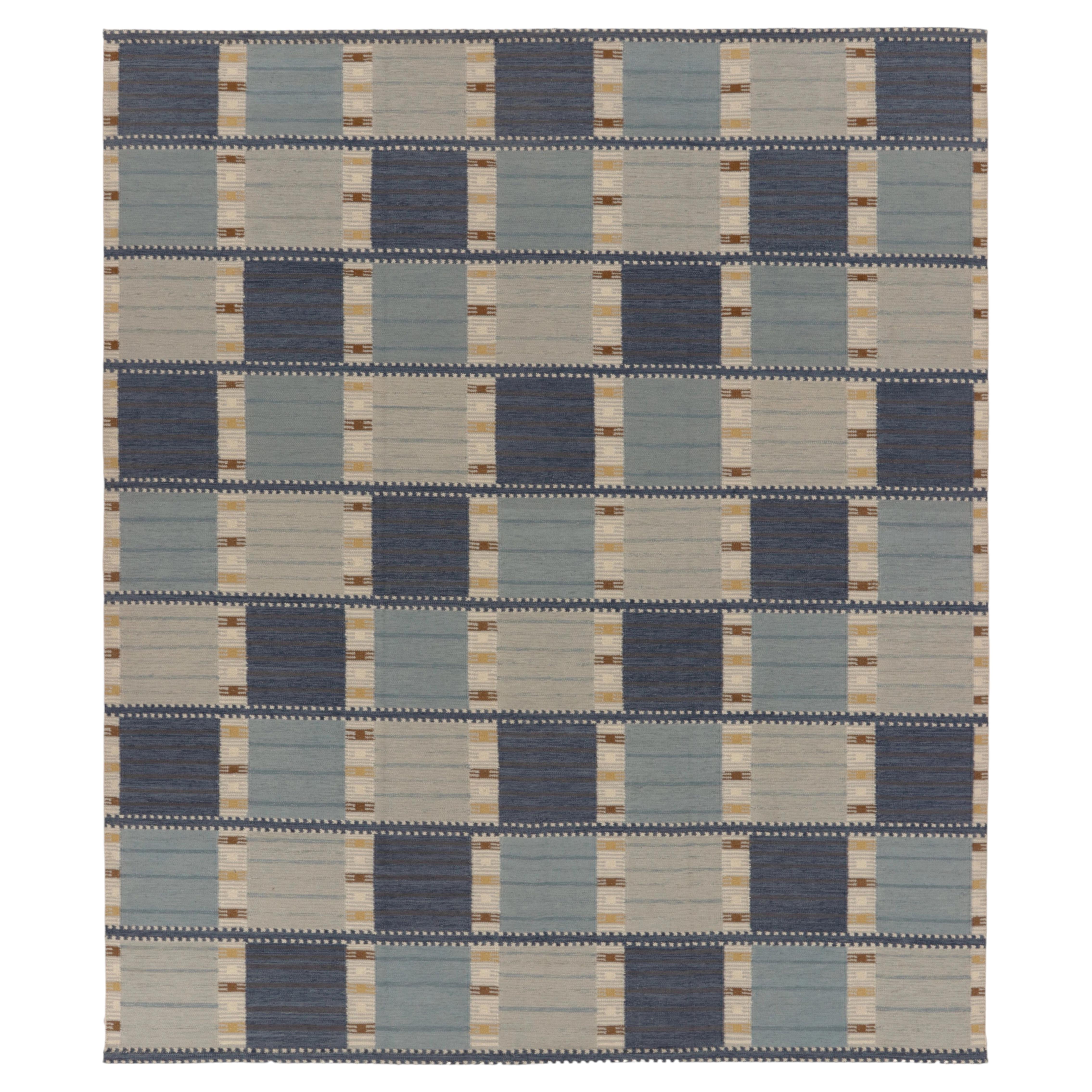 Alfombra de lana de gran tamaño, de estilo escandinavo contemporáneo y con motivos geométricos, de Rug&Kilim, India