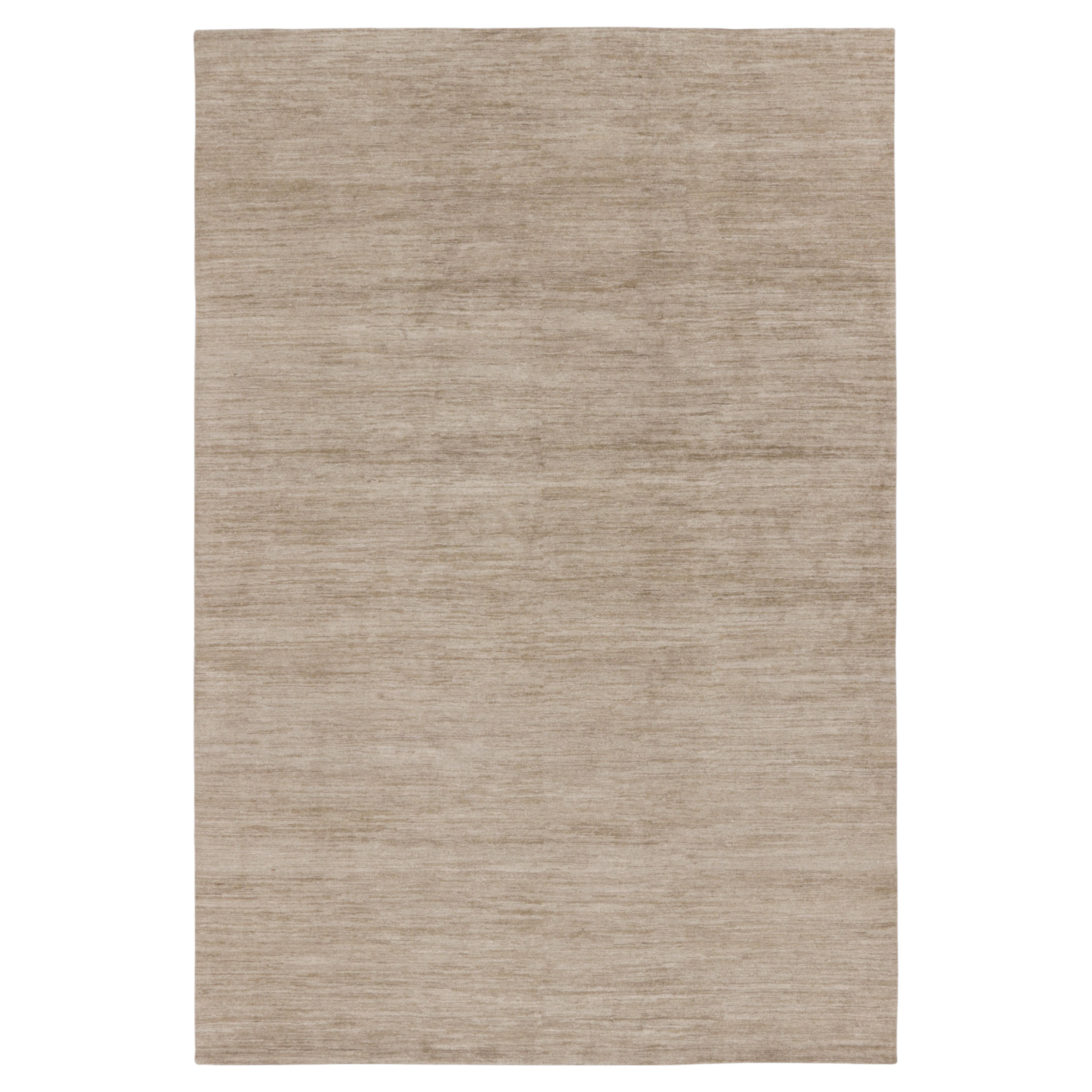 Contemporary Oversized Textural Linen Rug by Rug & Kilim, India, Sand Brown